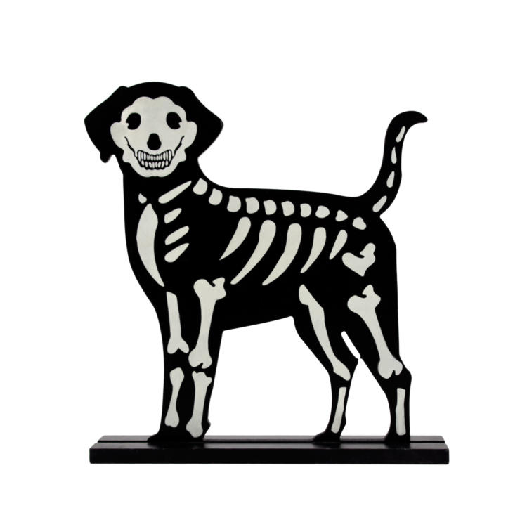 Vintage Wood Ornament Halloween Wooden Dog Shape Decoration JX2111021