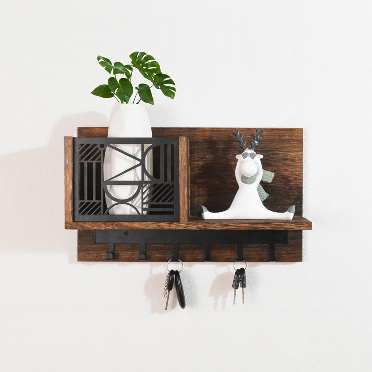 Wooden wall rack, wall-mounted coat rack, key rack, wall decoration hanging wooden rack JX2112054