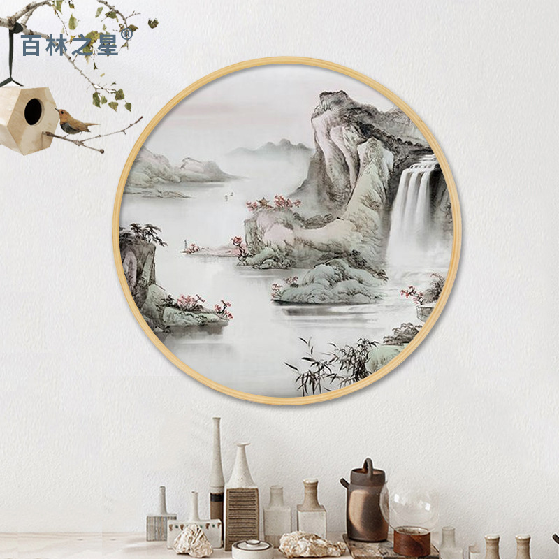 Bailinzhixing Yiwu Creative Decoration Craft Picture Frame Wooden Photo Wall Outer Frame Round Solid Wood Picture Frame JX2112069