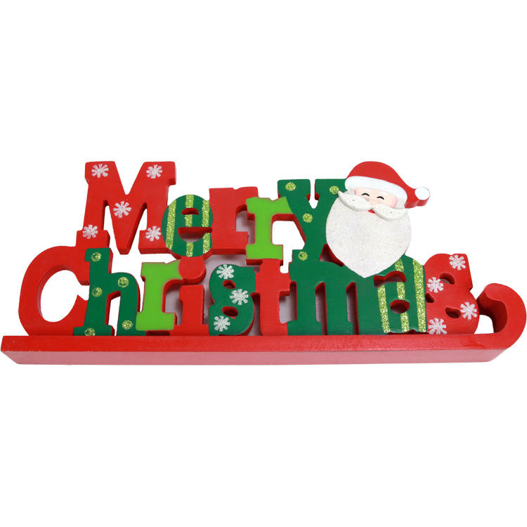 Wooden Christmas Table Decoration Vintage Free Standing Wooden Word Sings JX2110019