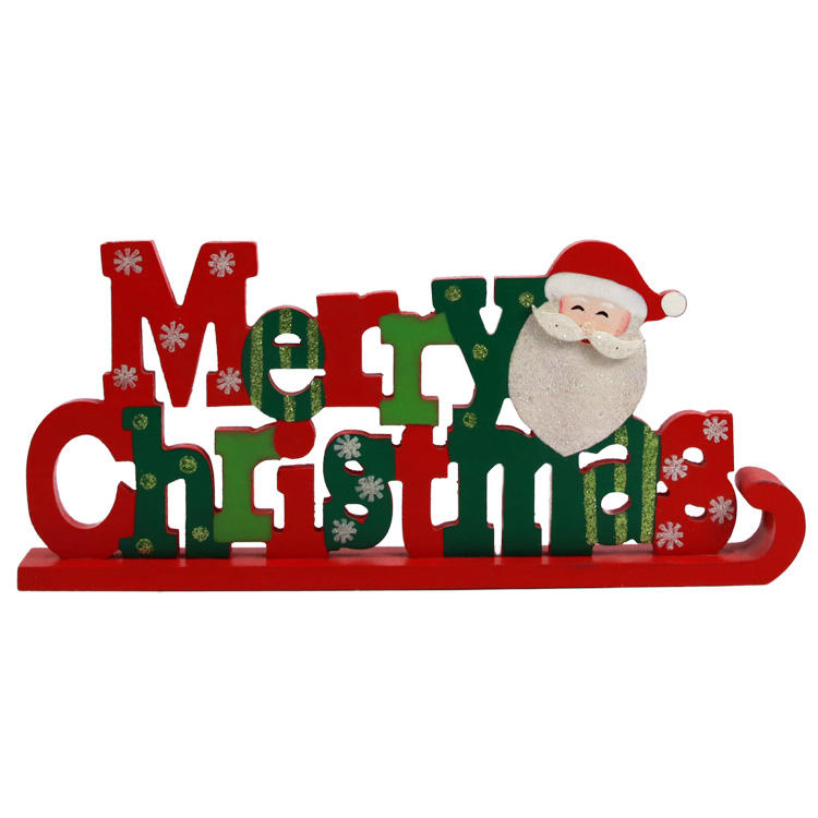 Wooden Christmas Table Decoration Vintage Free Standing Wooden Word Sings JX2110019