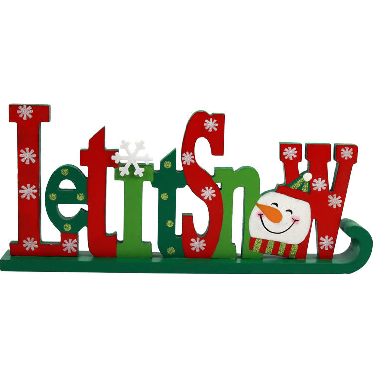 Christmas Table Ornaments Holiday Christmas Dinner Party Coffee Table Decorations Wooden Signs JX2110020