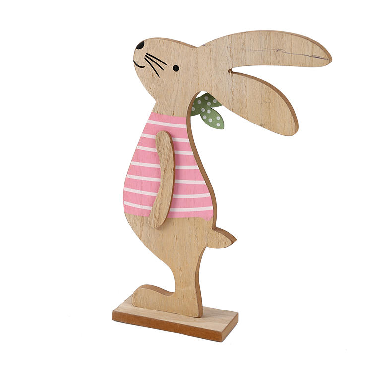 table top ornaments rabbit easter gifts craft wooden bunny decoration JX2111070