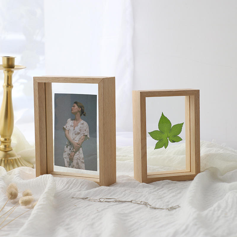 Photo frame set-up 6-inch diy specimen frame wall-mounted transparent plant double-sided glass frame disposable photo simple picture frame JX2112073