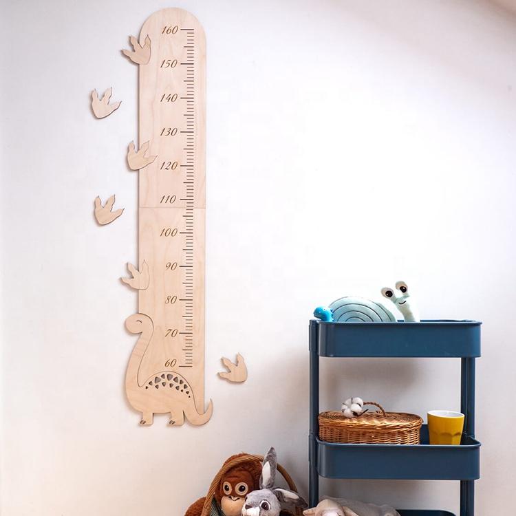 Natural Wooden Wall Hanging Wooden Growth Chart Ruler for Kidsroom Furniture JX2112013