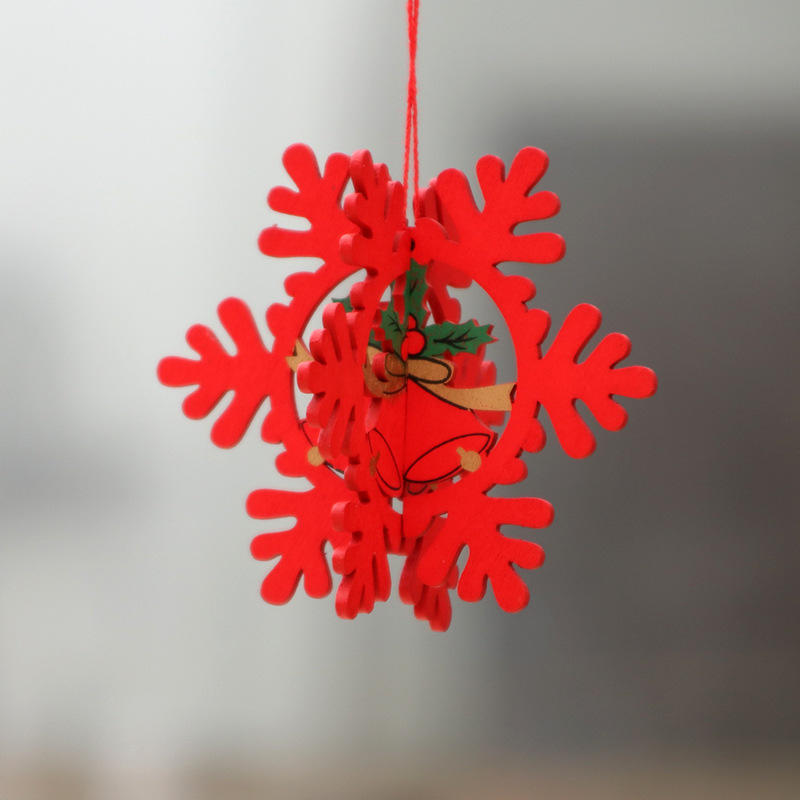 Merry Christmas Decoration Supplies Hanging Wooden Hollow Christmas Tree Snowflake Pendant Ornament JX2112014 