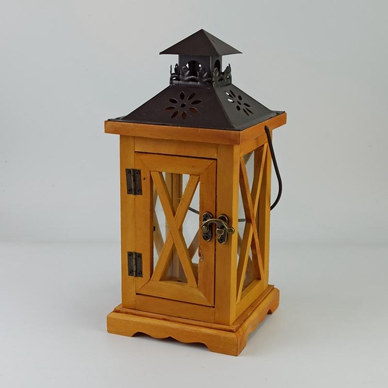 The new 8056 retro wooden wind lamp candle holder, creative European style home furnishing desktop features JX2112084