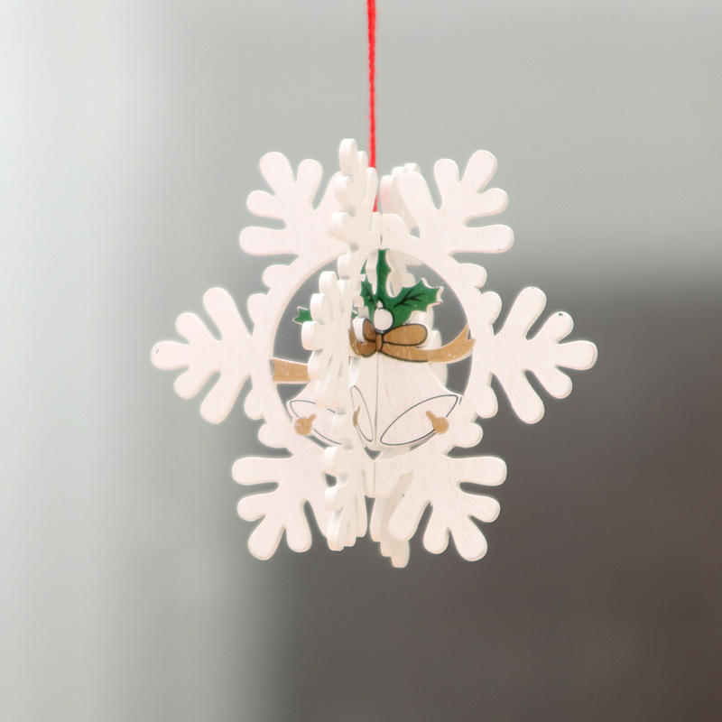 Merry Christmas Decoration Supplies Hanging Wooden Hollow Christmas Tree Snowflake Pendant Ornament JX2112014 