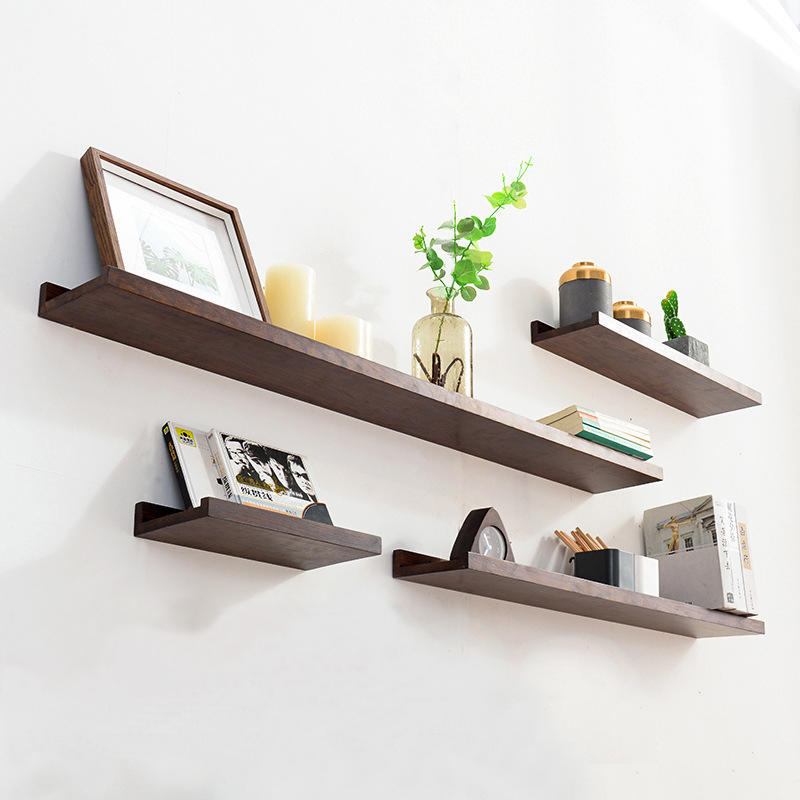 Punch-free wooden wall shelf wall hanging living room TV wall shelf bedroom wall creative word partition JX2112047