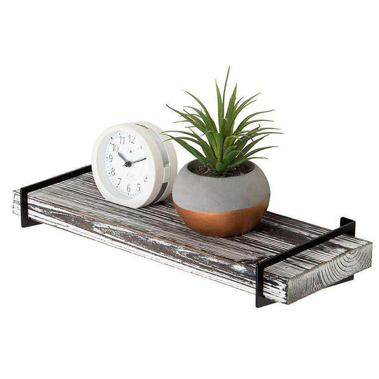 wooden wall-mounted retro room storage rack solid wood wrought iron combined with wall rack storage rack JX2112058