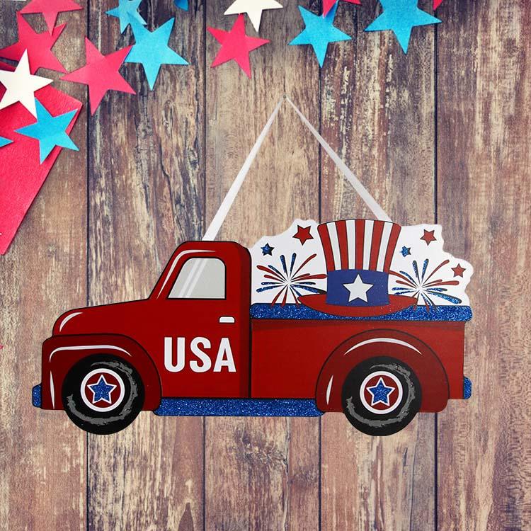 New American Independence Day MDF car pendant American independence day small pendant house decoration