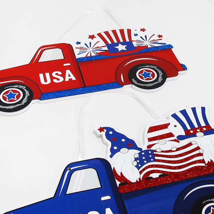 New American Independence Day MDF car pendant American independence day small pendant house decoration